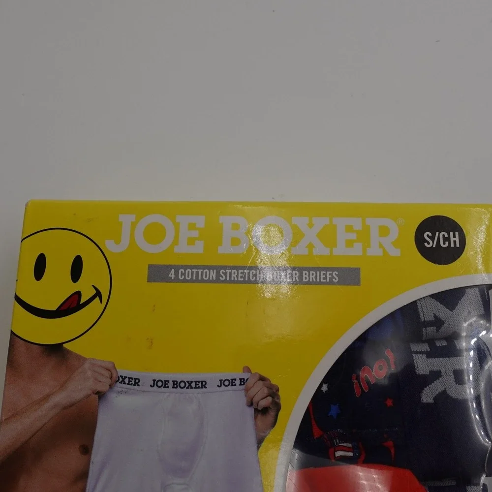 Joe Boxer Boxer Briefs Mens Small Blue Red 4-Pack Cotton Stretch Uncle Sam 28-30